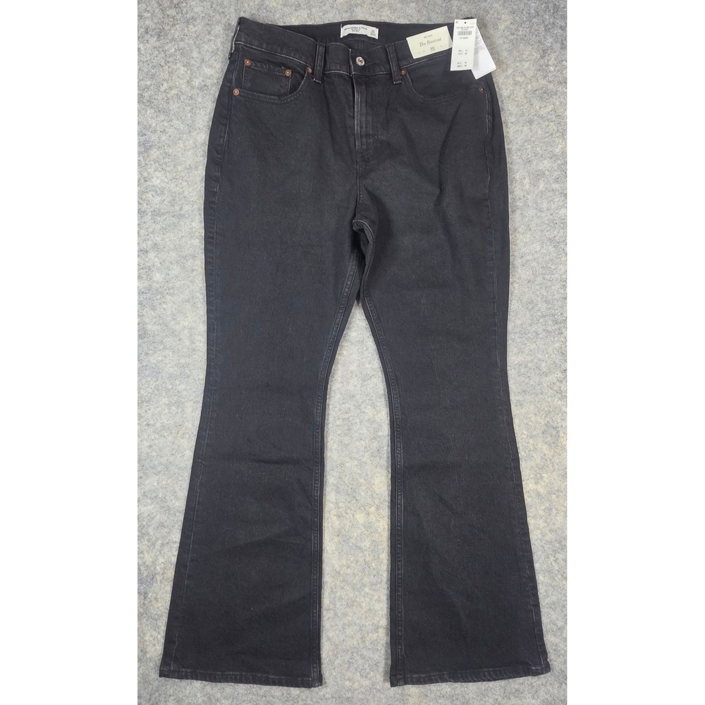 Abercrombie & Fitch The Bootcut Mid Rise Black Jeans 30 Short Flare NWT NEW